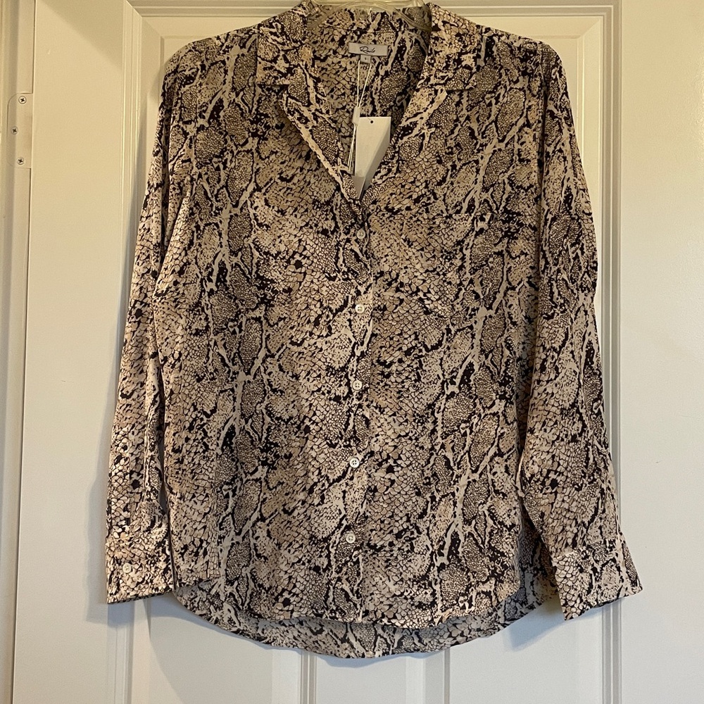Rails Silk Snakeskin Patterned Shirt